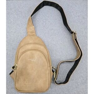 INICAT Small Sling Bag Fanny Pack Tan Crossbody Bags Reversible Clip Strap Brown